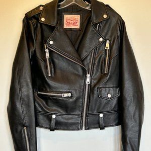 Levi  Faux Leather Moto Jacket - Biker Jacket.